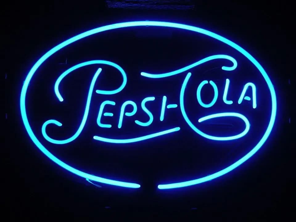 Pepsi-Cola Hanging Blue Neon Logo